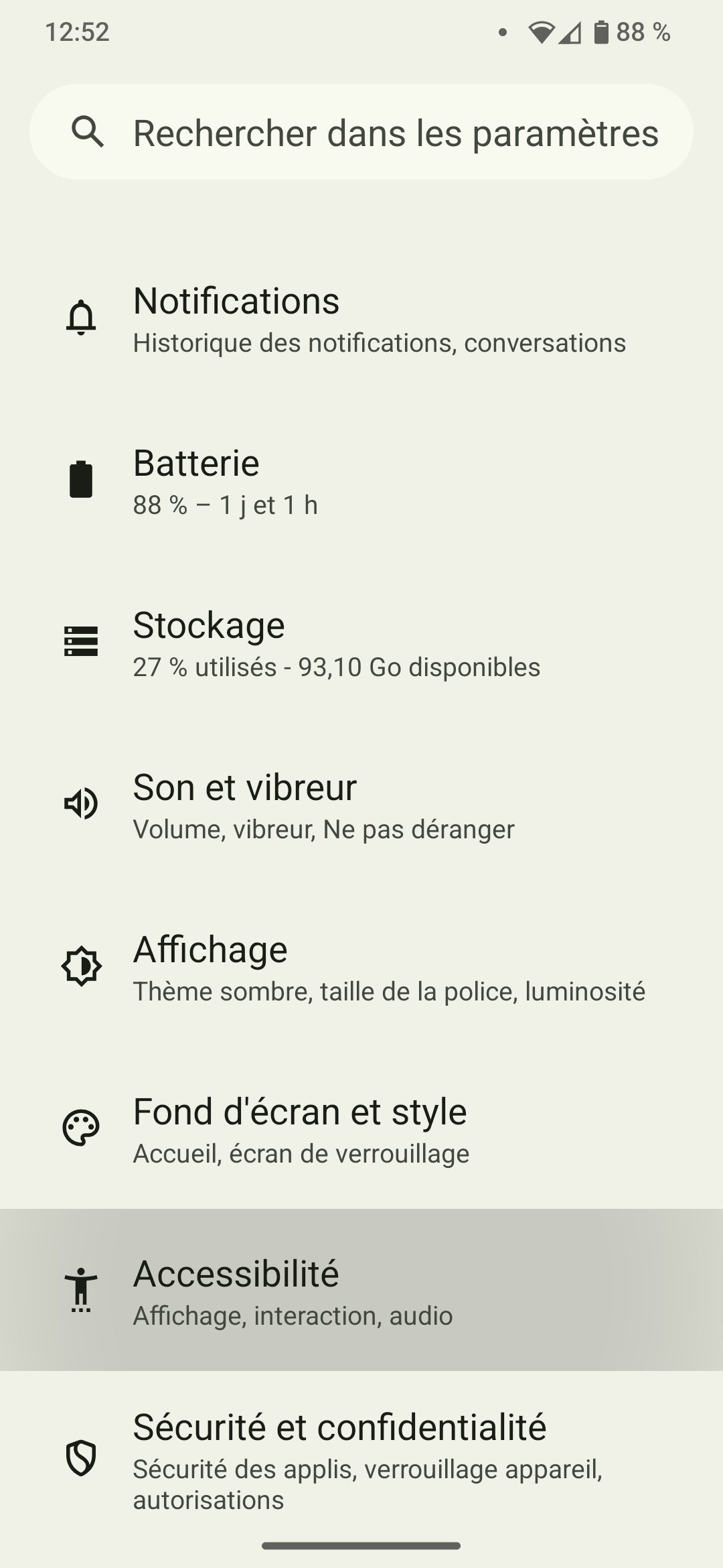 Paramètres